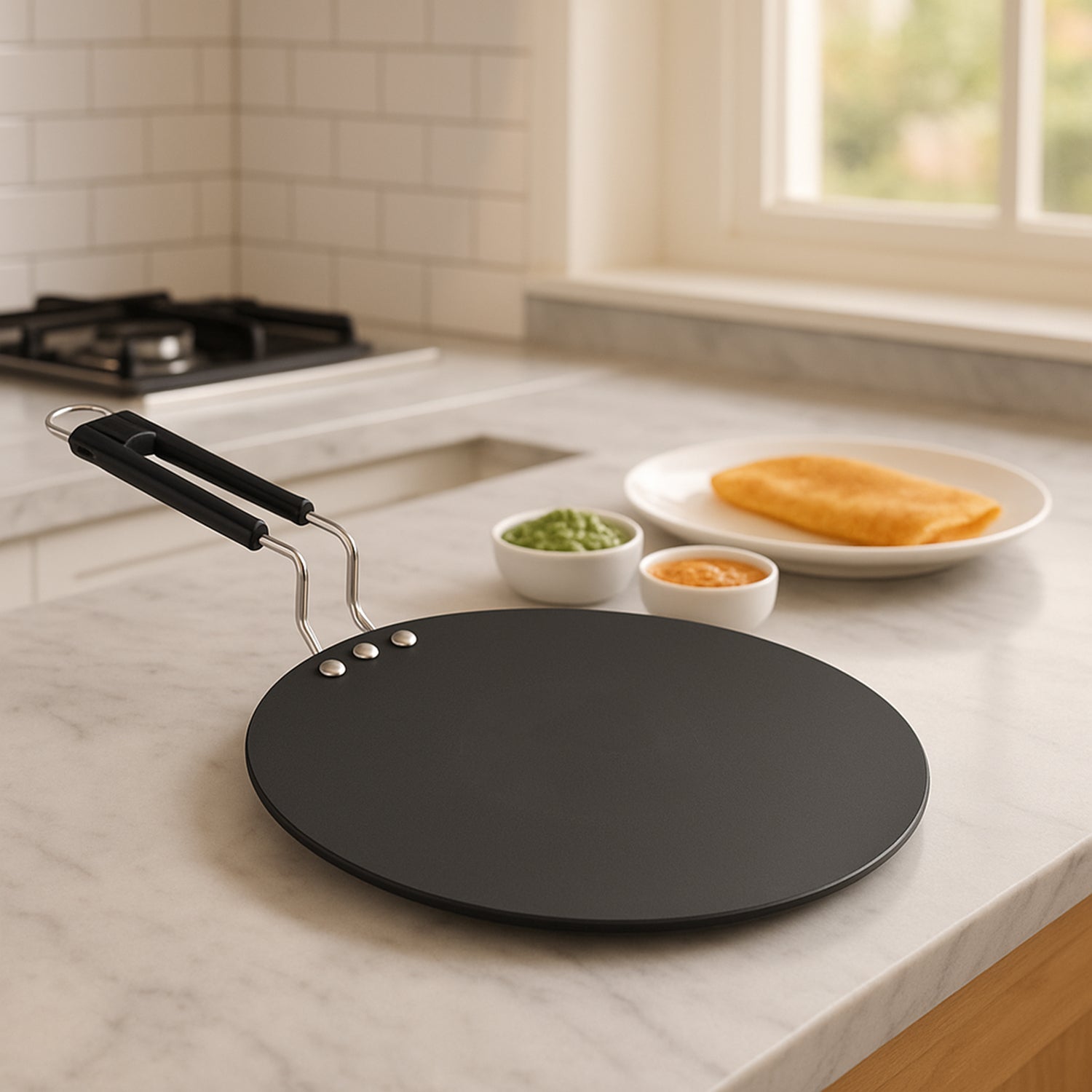 Compact Non-stick Flat Roti Tawa (9 Inch  1 Pc) Compact Non-stick Flat Roti Tawa (9 Inch  1 Pc)